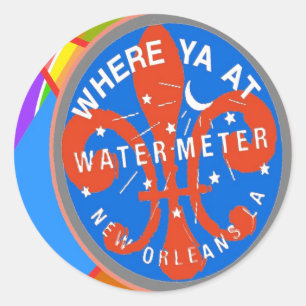 Water Metre Abstract New Orleans Classic Round Sticker