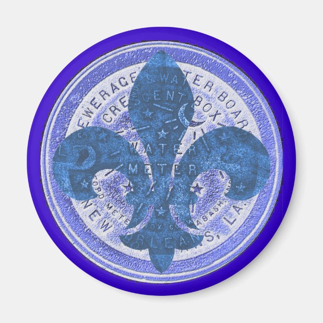 Water Metre Fleur De Lis Magnet (Front)