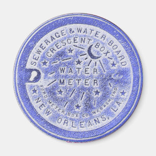 Water Metre Lid in Blue Magnet