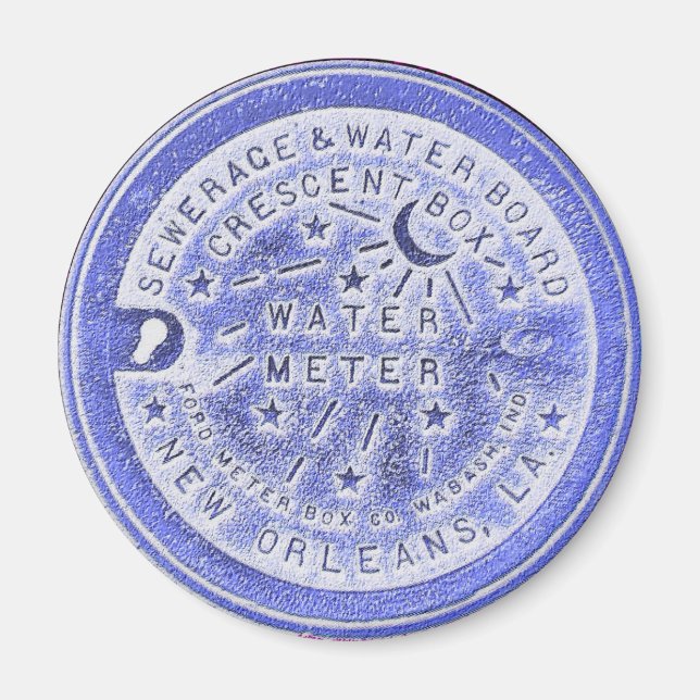 Water Metre Lid in Blue Magnet (Front)