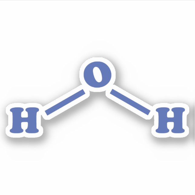 Water Molecular Chemical Formula (Front)