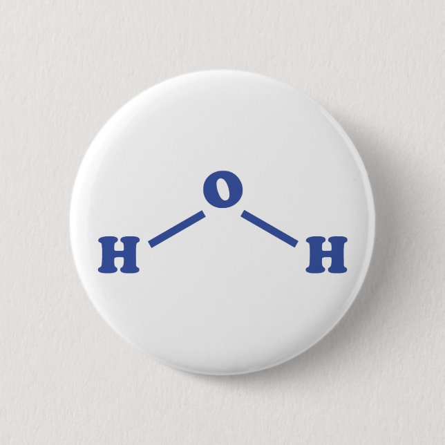 Water Molecular Chemical Formula 6 Cm Round Badge (Front)