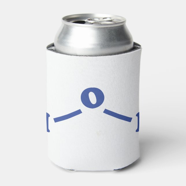 Water Molecular Chemical Formula Can Cooler (Can Front)