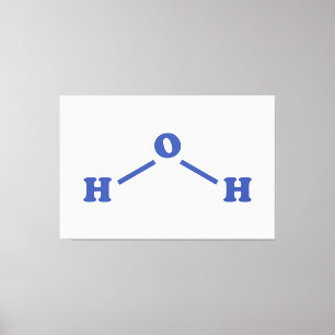 Water Molecular Chemical Formula Canvas Print