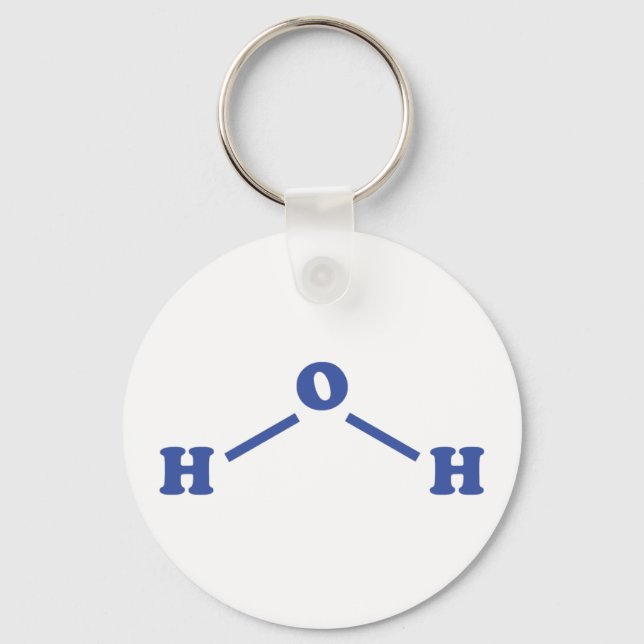 Water Molecular Chemical Formula Key Ring (Front)