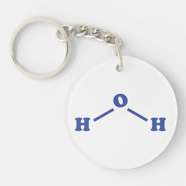 Water Molecular Chemical Formula Key Ring (Front)
