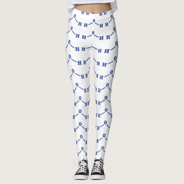 Water Molecular Chemical Formula Leggings (Front)