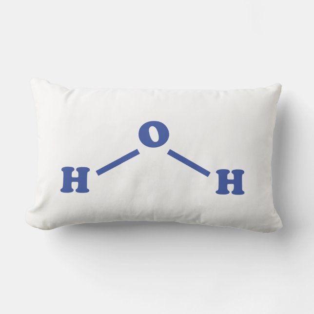 Water Molecular Chemical Formula Lumbar Cushion (Front)