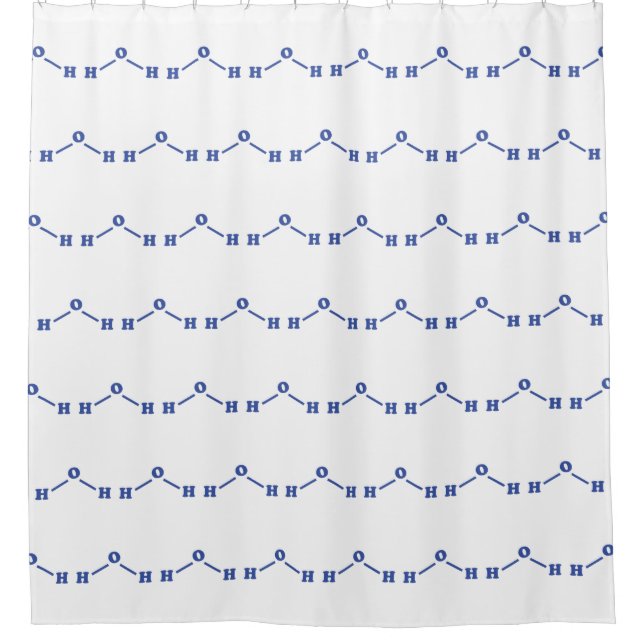 Water Molecular Chemical Formula Shower Curtain (Front)