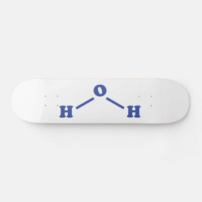 Water Molecular Chemical Formula Skateboard (Horz)