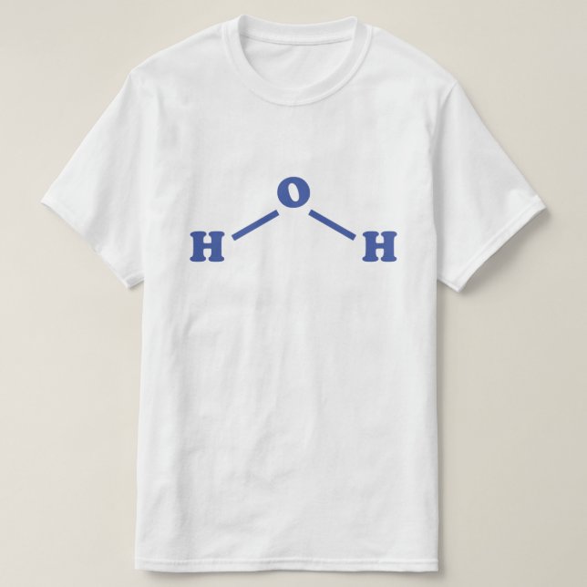 Water Molecular Chemical Formula T-Shirt (Design Front)