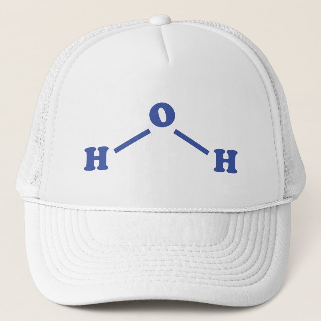 Water Molecular Chemical Formula Trucker Hat (Front)