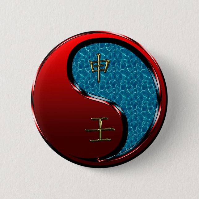 Water Monkey 6 Cm Round Badge (Front)