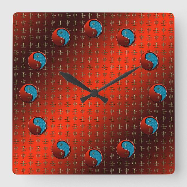 Water Monkey Square Wall Clock (Front)