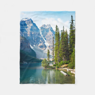 Water Moraine Lake, Canada Fleece Blanket