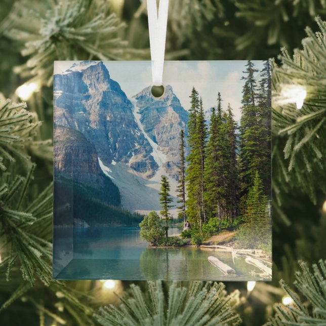 Water | Moraine Lake, Canada Glass Tree Decoration (Insitu)