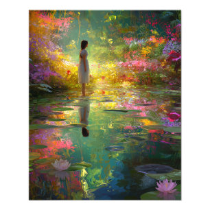 Water Nymph By a Magic Pond Photo Print