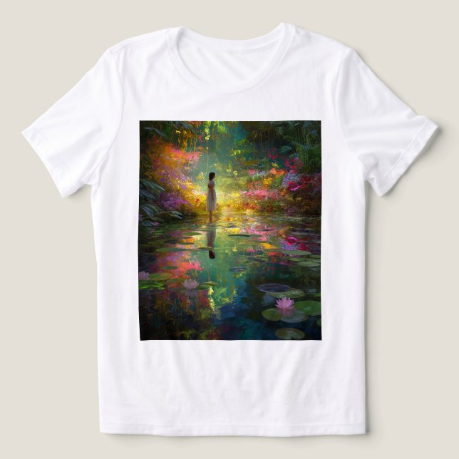 Water Nymph By a Magic Pond Tri-Blend Shirt (Design Front)