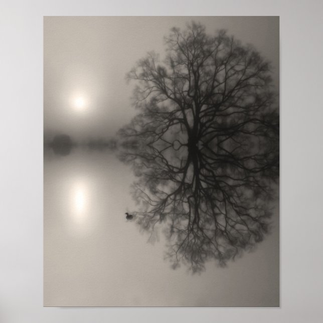 Water Oak in Morning Fog Photo Print (Front)