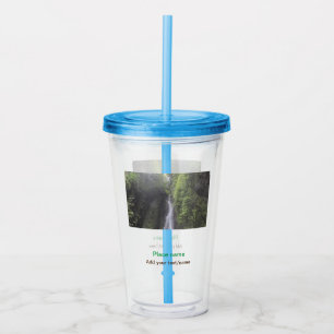water ocean beach photo add name text place summer acrylic tumbler