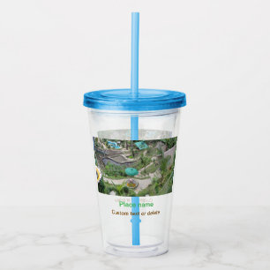 water ocean beach photo add name text place summer acrylic tumbler