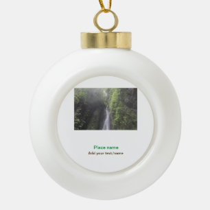 water ocean beach photo add name text place summer ceramic ball christmas ornament