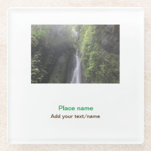 water ocean beach photo add name text place summer glass coaster