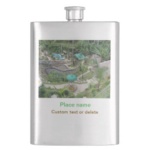 water ocean beach photo add name text place summer hip flask