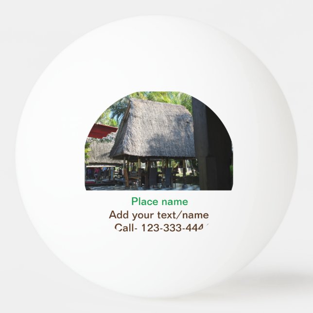water ocean beach photo add name text place summer ping pong ball (Front)