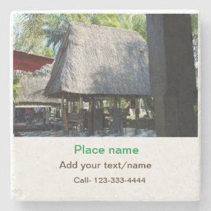 water ocean beach photo add name text place summer stone coaster