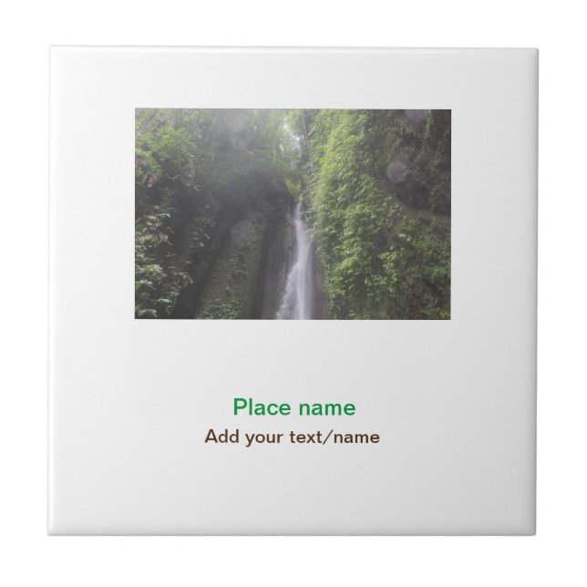 water ocean beach photo add name text place summer tile (Front)