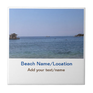 water ocean beach photo add name text place summer tile