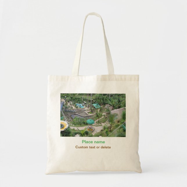 water ocean beach photo add name text place summer tote bag (Front)