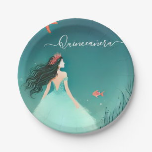 Water Ocean Fish Life Under The Sea Quinceanera Paper Plate