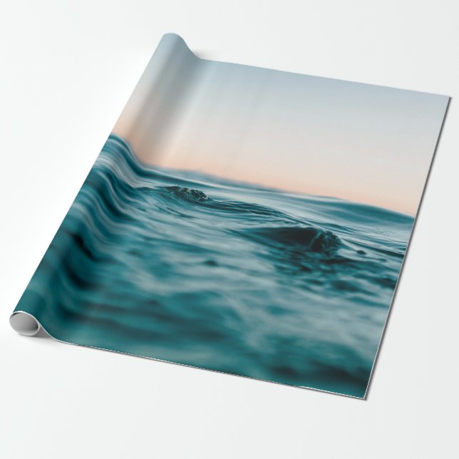 Water ocean wave beach sea nature wrapping paper (Unrolled)