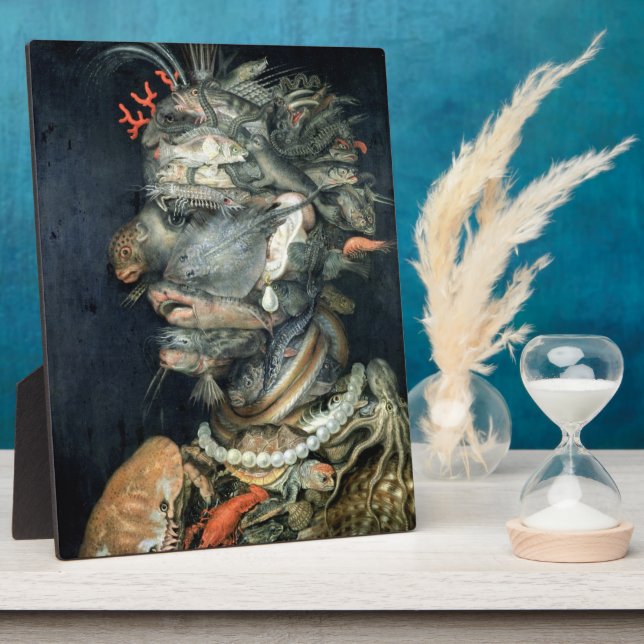 Water, (oil on canvas), Arcimboldo, Giuseppe Plaque (Side)