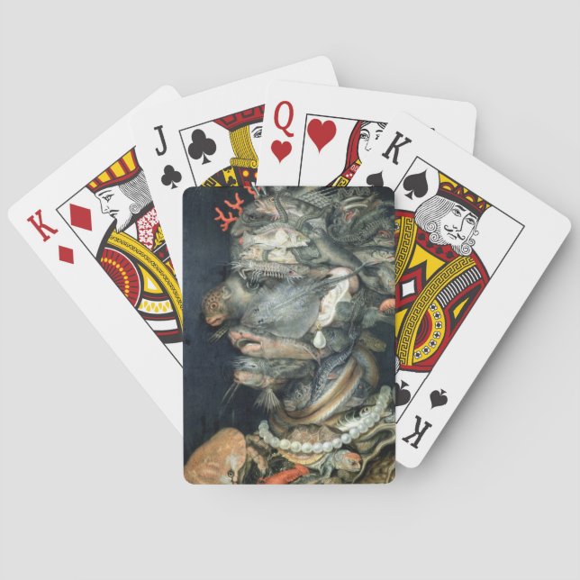 Water, (oil on canvas), Arcimboldo, Giuseppe Playing Cards (Back)
