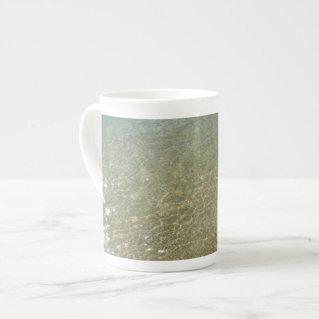 Water on the Beach I Abstract Nature Photography Bone China Mug (Front Left)