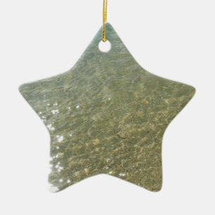 Water on the Beach I Abstract Nature Photography Ceramic Tree Decoration