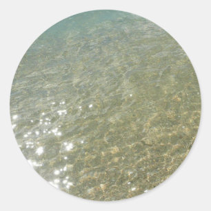Water on the Beach I Abstract Nature Photography Classic Round Sticker