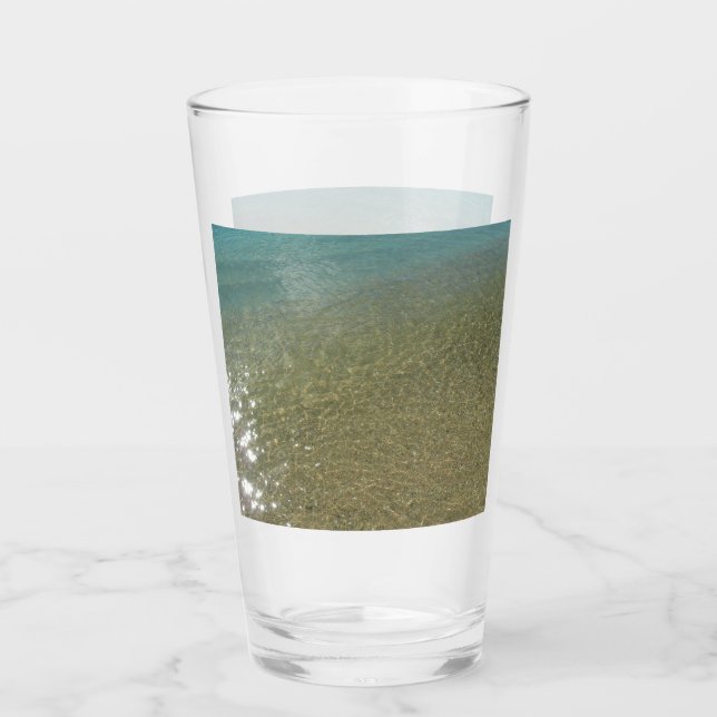 Water on the Beach I Abstract Nature Photography Glass (Front)