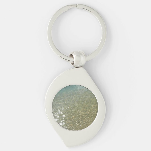 Water on the Beach I Abstract Nature Photography Key Ring (Front)