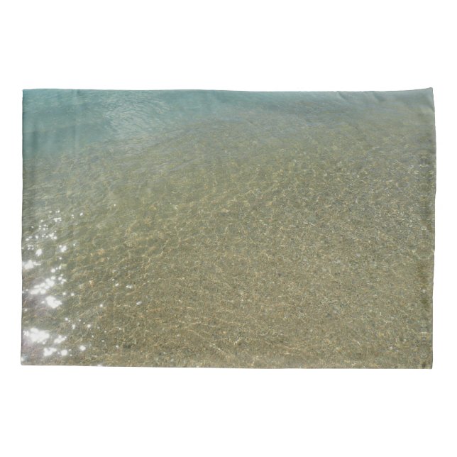 Water on the Beach I Abstract Nature Photography Pillowcase (Back)