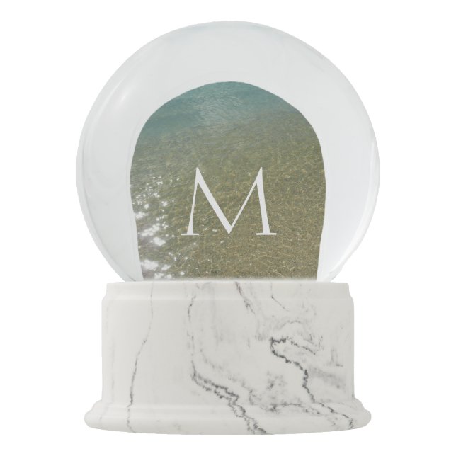 Water on the Beach I Abstract Nature Photography Snow Globe (Front)