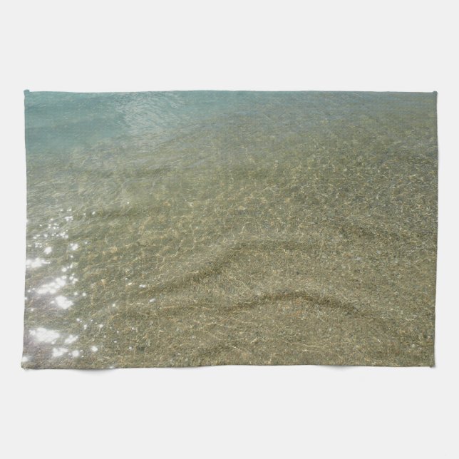 Water on the Beach I Abstract Nature Photography Tea Towel (Horizontal)