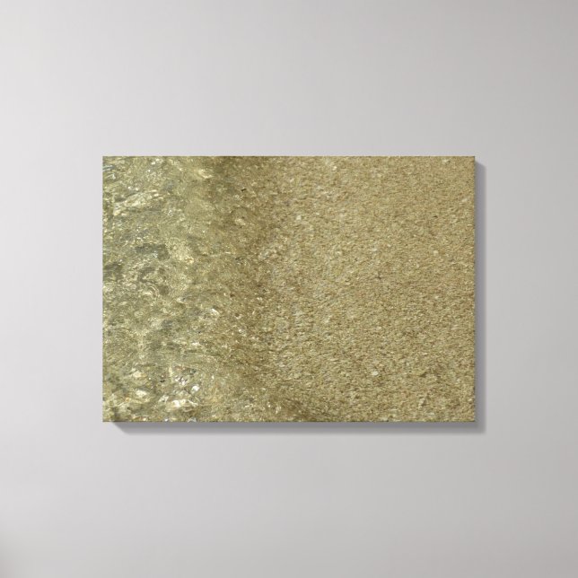 Water on the Beach II Abstract Nature Photography Canvas Print (Front)