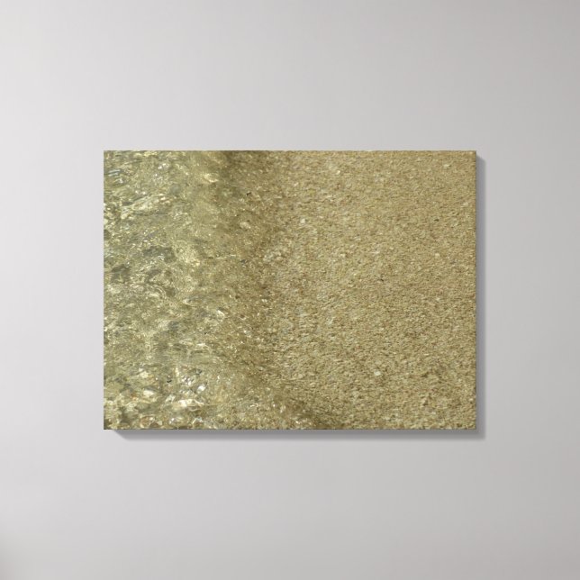 Water on the Beach II Abstract Nature Photography Canvas Print (Front)