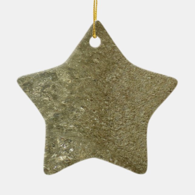 Water on the Beach II Abstract Nature Photography Ceramic Tree Decoration (Front)