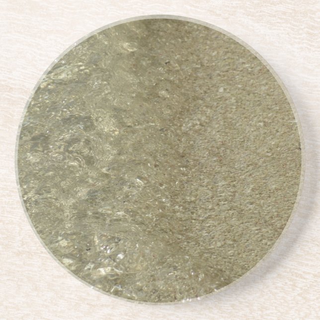 Water on the Beach II Abstract Nature Photography Coaster (Front)