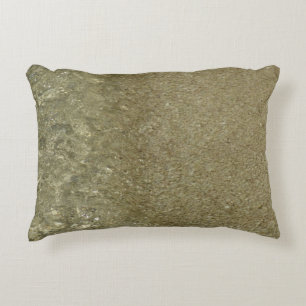 Water on the Beach II Abstract Nature Photography Decorative Cushion